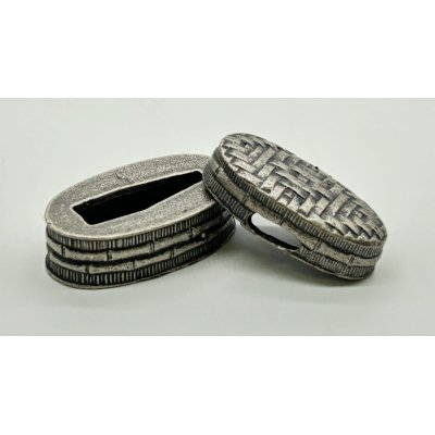 Photo1: Fuchi-Kashira Set "Ajiro"