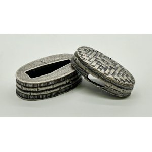 Photo: Fuchi-Kashira Set "Ajiro"